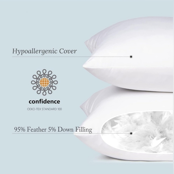 Puredown Throw Pillow Inserts 22 x 22 (Pack of 2, White), Big Throw Pillows - Picture 4 of 6